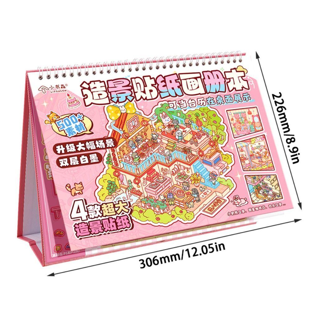 New Large Miniature Scene 3D Stickers DIY 3D Visual Stacking Sticker Three-dimensional Landscaping Stickers Children Gift