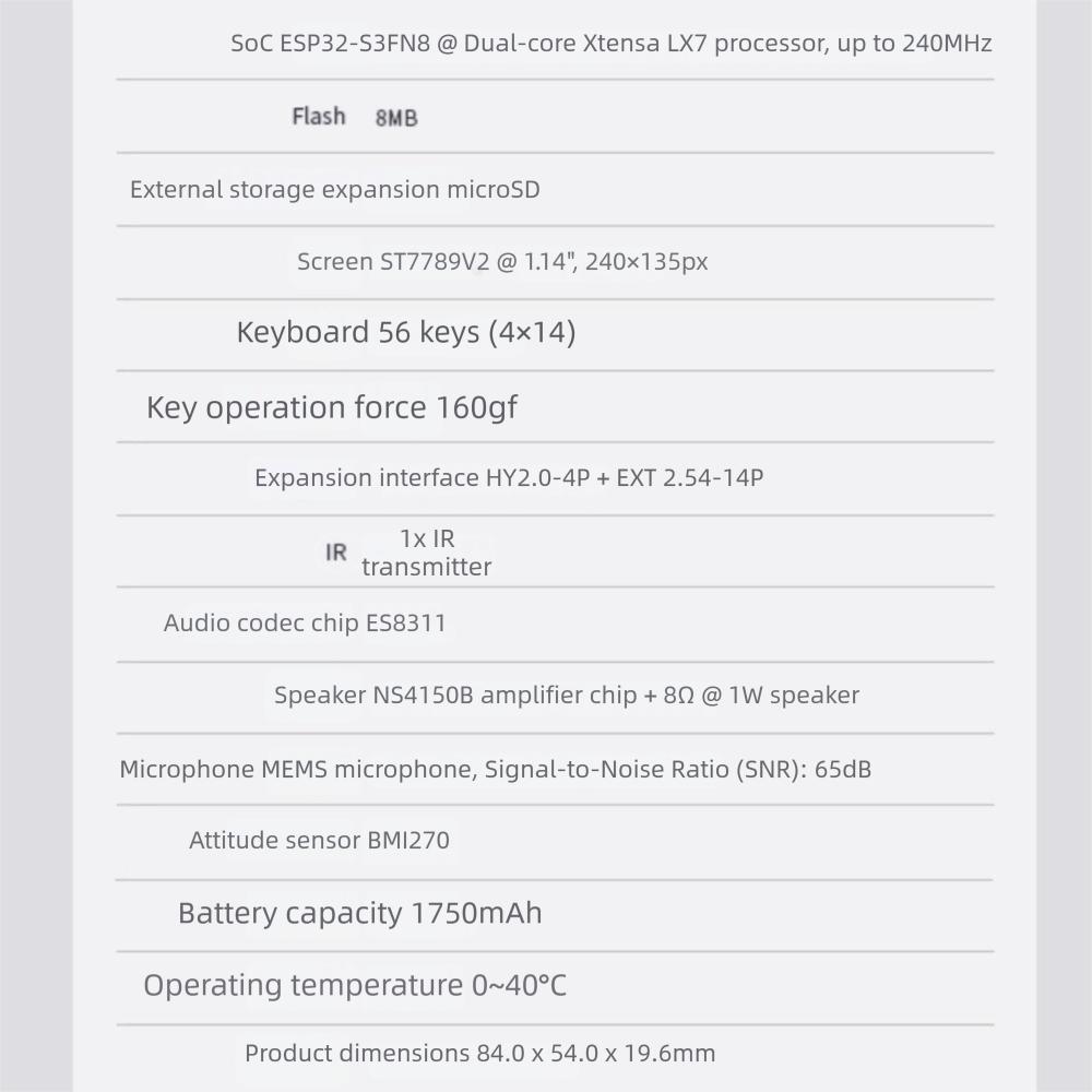 56-Tasten-Tastatur M5 Entwicklungs-Kit 1,14-Zoll-Bildschirm IoT-Controller Eingebettete Systeme