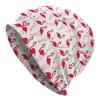 1pc Street Style Animal Theme Knitted Hat - Lively Red Flamingo Pattern, Durable Knitted Fabric, Comfortable Elastic Fit, Casual Outdoor Hat, Holiday 