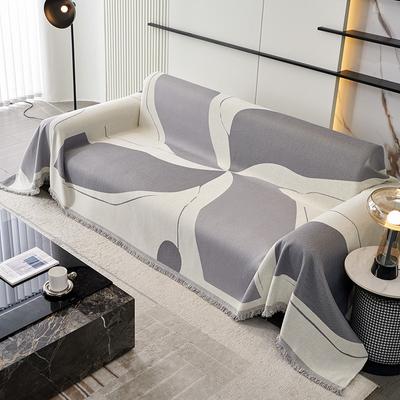 Einfache Linienmuster Sofa Handtuchbezug, Wendbarer Chenille Sofaüberwurf Wohnzimmer 3-Sitzer Sofa Decke Ganzjahres Universal