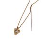 Elegant Italian Court Style Clover Pendant Necklace with Gold Lace and Diamond Inlay.