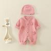Baby Spring and Autumn Knit Sweater Set, One-Piece Romper, Princess-Style Jumpsuit for 0-9 Months Old Girls, Stylish Base Layer