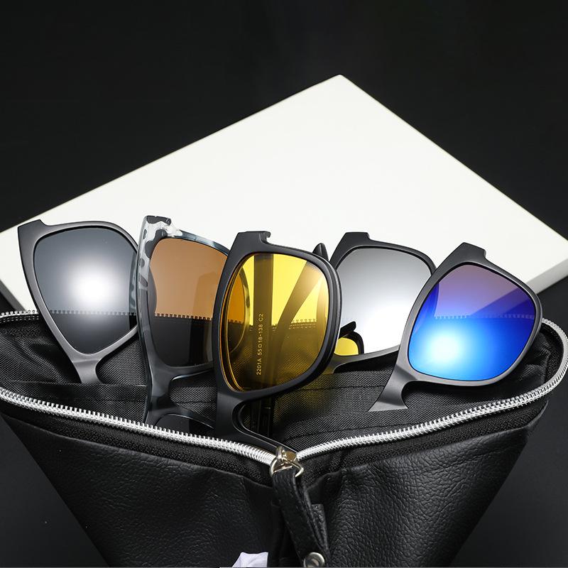 Magnetic Sunglasses Clip And Optical Glasses Frame 6 in 1 Women Men Polarized or Night Vision Multipurpose Eyeglasses  Set 2201