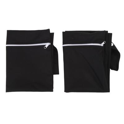 2pcs Black Wet Bag TPU Fabric Zipper Design Water Proof Storage Bag for Outdoor Wet Clothing