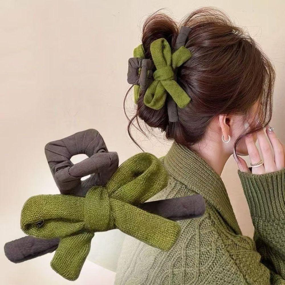 Bowknot Hair Clip Elegant Hairpin Fashion Shark Clip  AutumnWinter