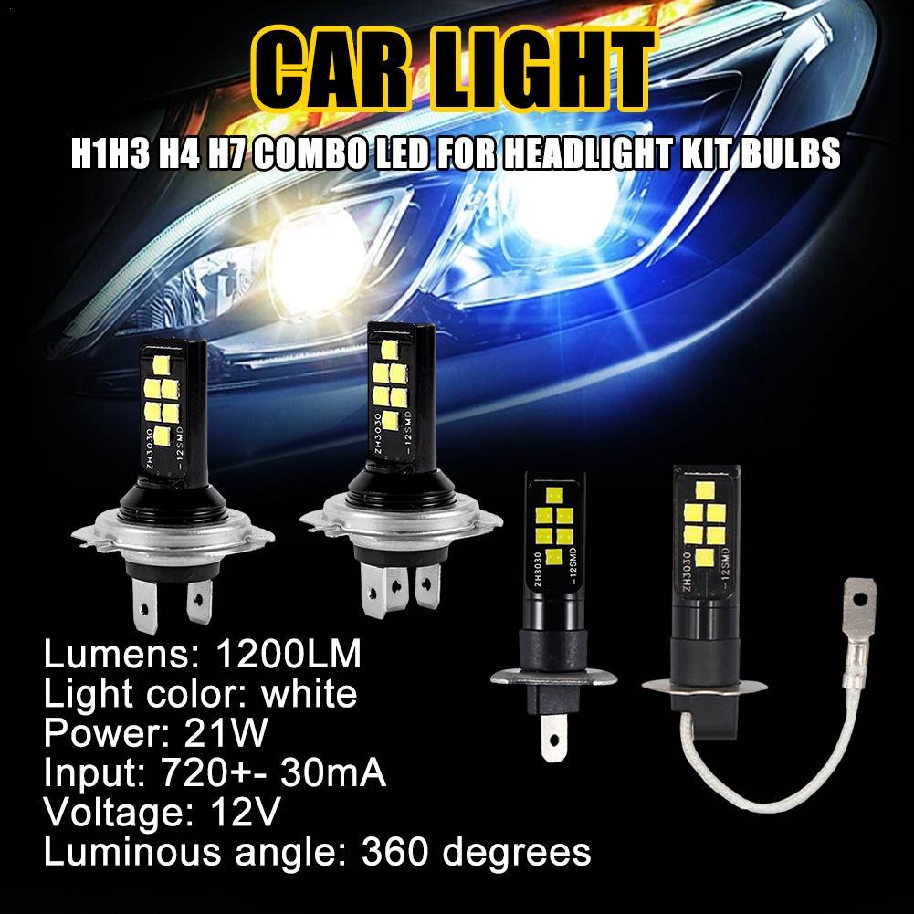 2Pcs H4 H7 LED Headlight H11 H8 H9 H10 H1 H3 Car Fog Light Bulbs 9005 9006 Auto Driving Running Lamps 12000LM 80W 12V