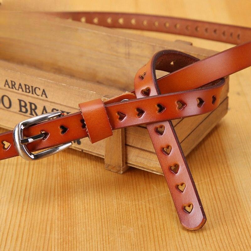 Belts for Women Geniune Leather Casual Designer Fashion High Guality Love Heart Eyelet Grommet Belts Solid Color