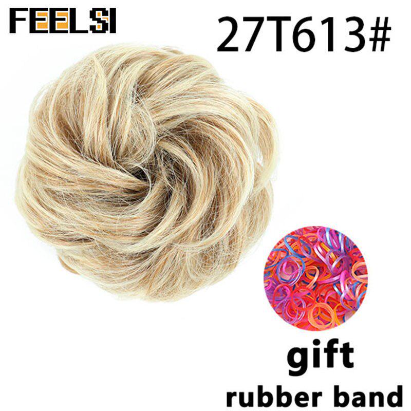 Chignon ondulat de damă cu bandă elastică de cauciuc Scrunchie sintetic pentru păr înfășurat Coc dezordonat posturi