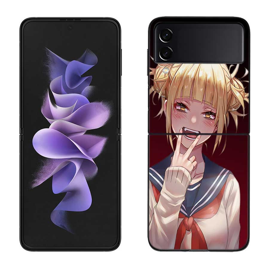 Himiko Toga Anime Phone Case For Samsung Z Flip 7 6 5G Galaxy Z Flip 5 4 3 Black Hard Cell Cover Luxury PC Shell Coque