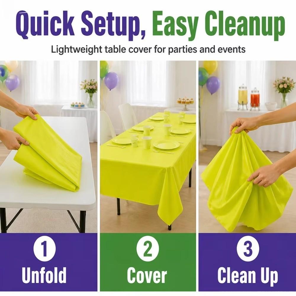 Thickened Fluorescent Tablecloth Solid Color Macaron Table Cover Disposable Tablecloth Bar Decor