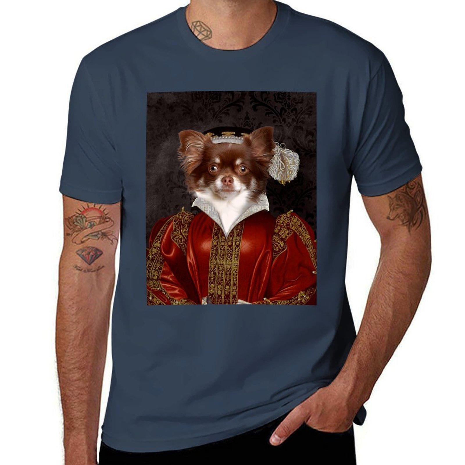 Long Haired Chihuahua Portrait The Lady In Red Tshirt Plus Size All Match Tee Shirt S