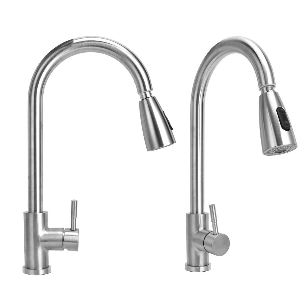 G1 2 Stainless Steel Sink Faucet Kitchen Pull Out Hot and Cold Water Tap for Home Kitchen