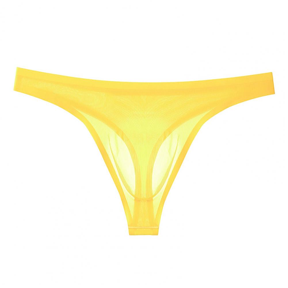 Men Thong Low-rise Solid Color Slim Fit Panties 3D U-Convex Breathable Smooth Lines Comfortable Waistband Briefs