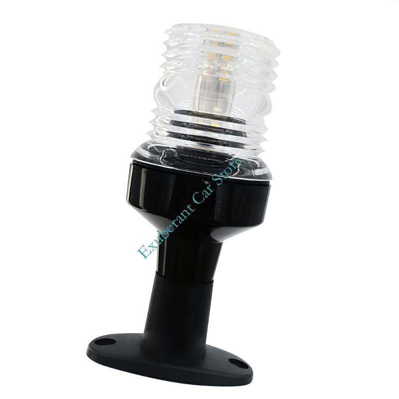All Round LED Boat Mast Light 54mm By 128mm Energy Efficient White Navigation Lamp Plastic Construction