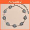 Vintage Style Ladies Waist Chain With Turquoise Inlay And Antique Finish For Daily Fashion