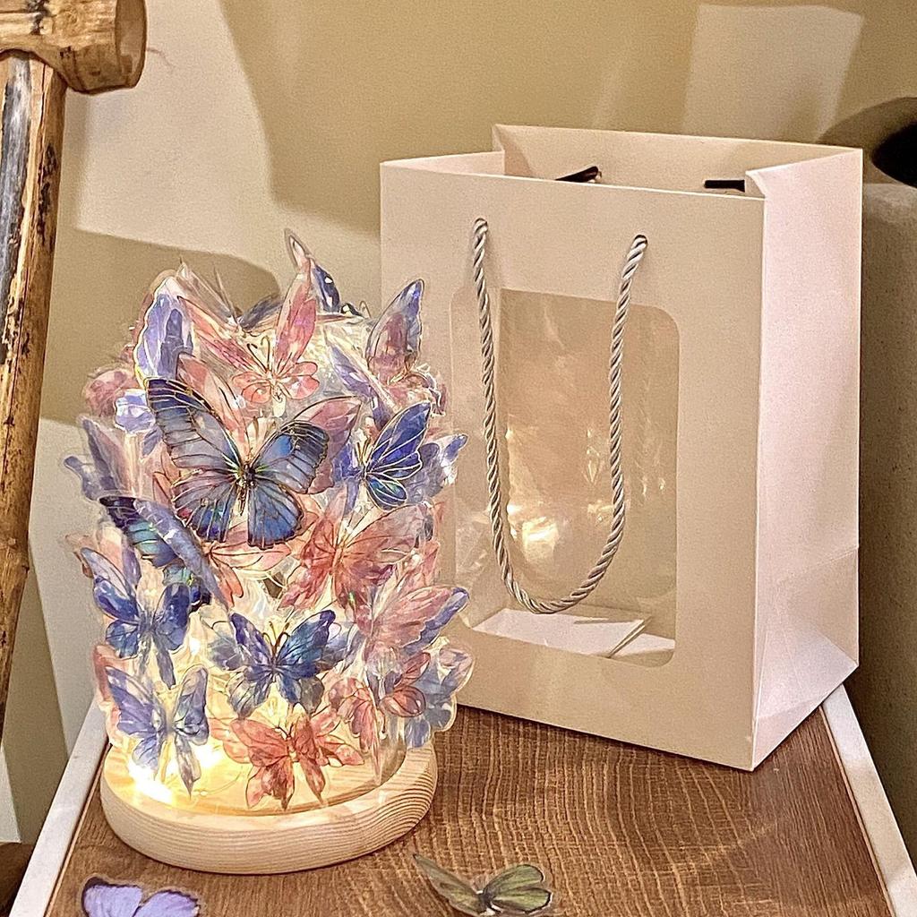 Luminous Butterfly Night Light Ornament - Ancient Style for TV Cabinet or Desk Decor