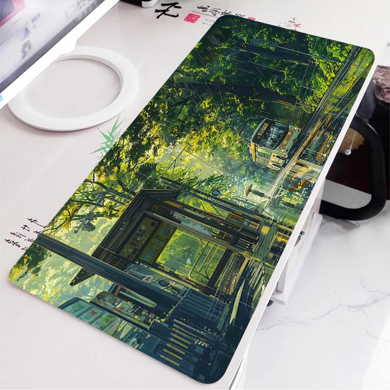 Green Desk Mat Natural Anime Scenery Laptop Mousepad PC Offices Accessories Large Mouse Pad Rubber Carpet Keyboard Extended Pads