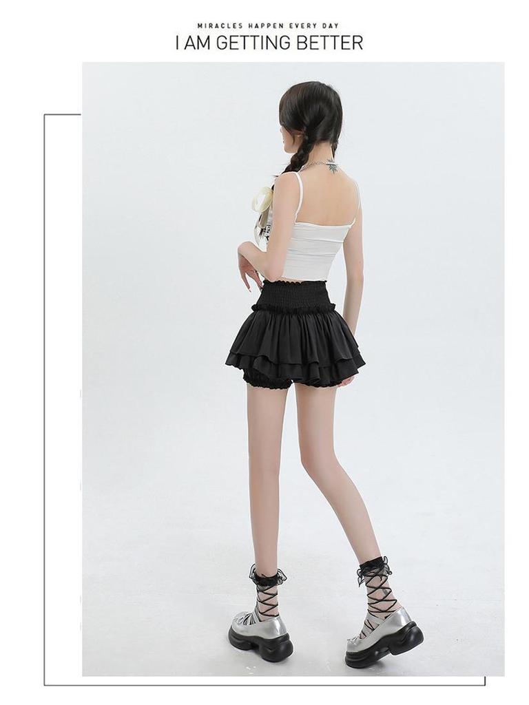 French Ballet-Inspired Summer Petite High-Waist Slimming Sweet & Spicy Cake Puffy Mini Skirt