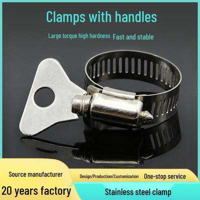 Source Direct Semi-Steel Band Clamp 29-35: Multifunctional Stainless Steel Hose Clamp with Handle Wrench.