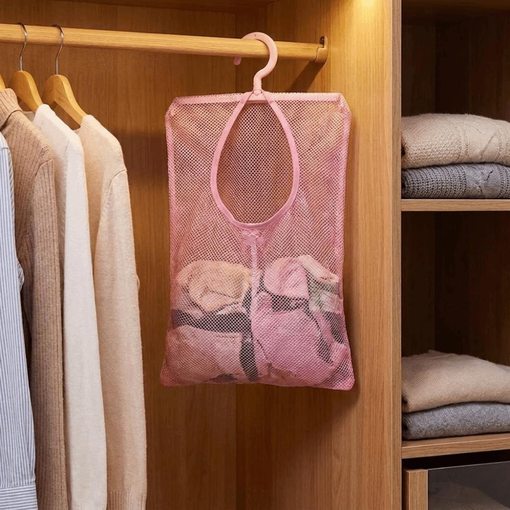 3PCS Quick Dry Hanging Mesh Storage Bag Space Saving Clothespin Mesh Bag Closet