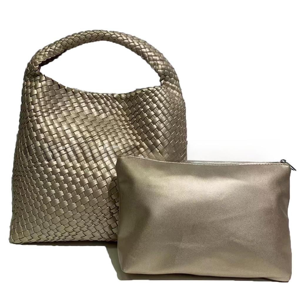 Women's Large Capacity Cross-Border Woven Shoulder Bag - Versatile Shopping & Commuter Tote