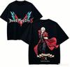 T-shirt per Amanti dell'Anime Devil May Cry Harajuku Cotone Nuovo Modello High Street Oversize Unisex Corta per Coppie Streetwear di Tendenza per Coppie