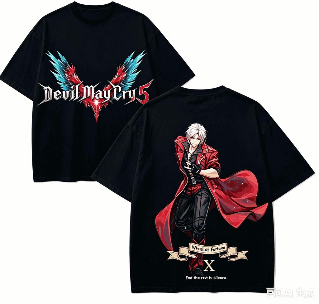Devil May Cry Anime Lover T-shirt Harajuku Cotton New Model High Street Oversized Unisex Short