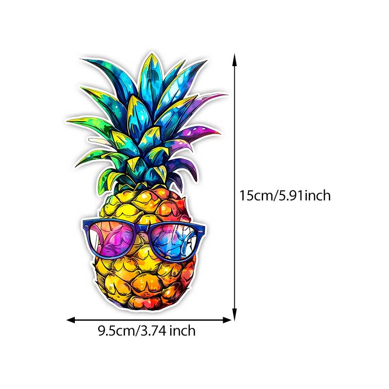 

Car Sticker Pineapple With Sunglasses Sticker Waterproof Vinyl Decal on Bumper Rear Window Laptop Self-adhesive Decal For Car Accessories TM371 B-15cm Longest Side