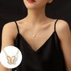 Korean Version Acrylic Butterfly Pendant Necklace For Women Gold Color Butterfly Necklace Simple Elegant Jewelry Wholesale