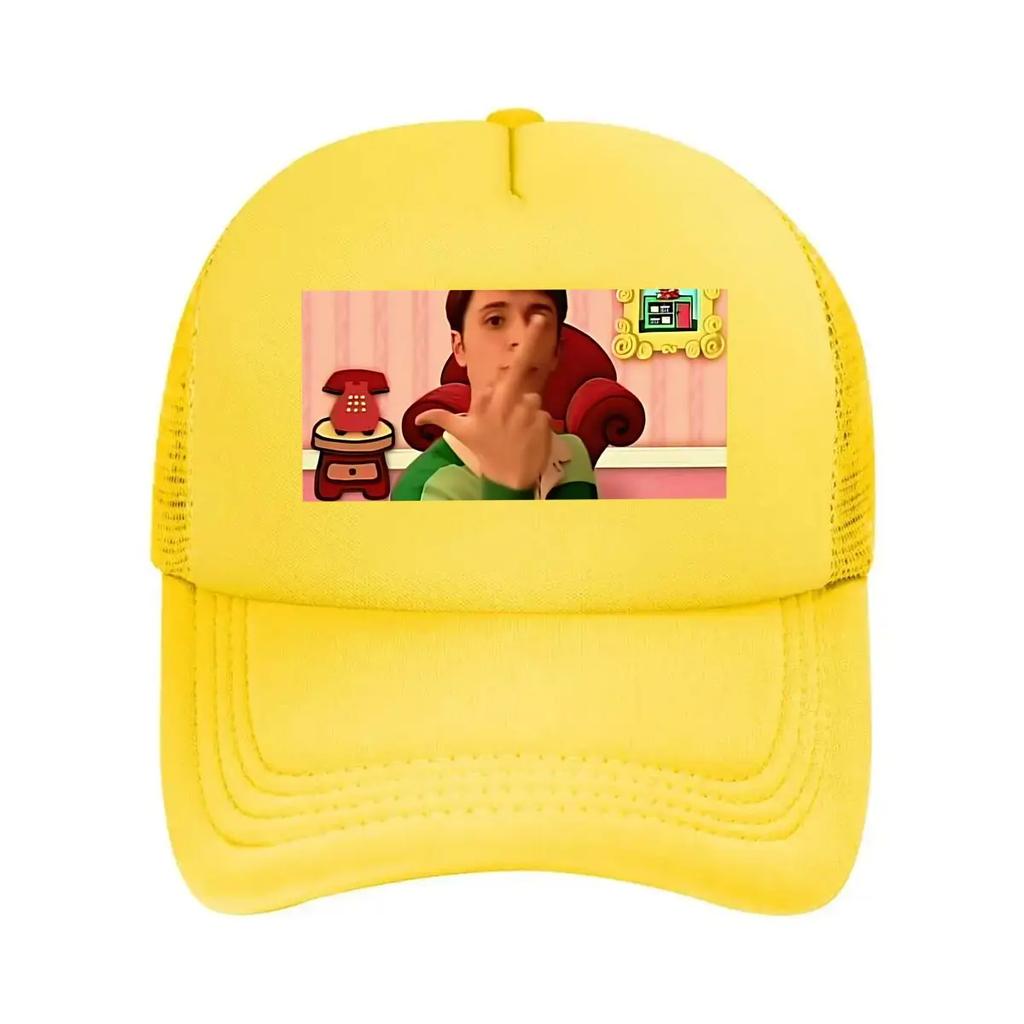 Cartoon Gesture Playful  Inspired Meme Art Design Mesh Baseball Cap