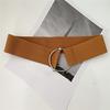 Women's Elastic Belts Round Buckle Belt Fashion Simple Waistband Clothing Decoration