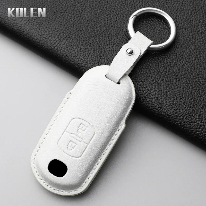 Leather Car Key Case Cover Shell For Mazda 2 3 6 Atenza Axela Demio Cx-5 Cx5 Cx-3 Cx3 Cx7 Cx-7 Cx-9 Cx9 Mx5 2 3 Buttons Keychain