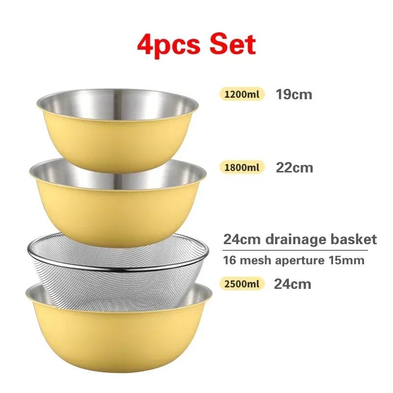 304 nerezová ocel mísa na ovoce Mísicí mísa Koš na mytí a odvodnění zeleniny mísy Domácí Kuchyňská Mísa na vejce