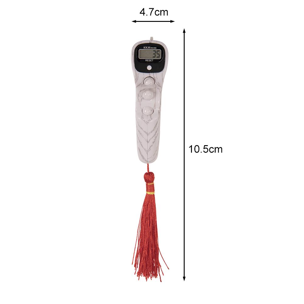 Digital Electronic Rosary Counter Handheld Tassel Decompression Relaxation Tool Practical Digital Beads Timer for Meditation