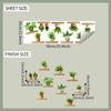 Realistic Potted Green Plant Wall Sticker Self-Adhesive Removable Nature Decor for Bedroom Living Room Home Background Wall