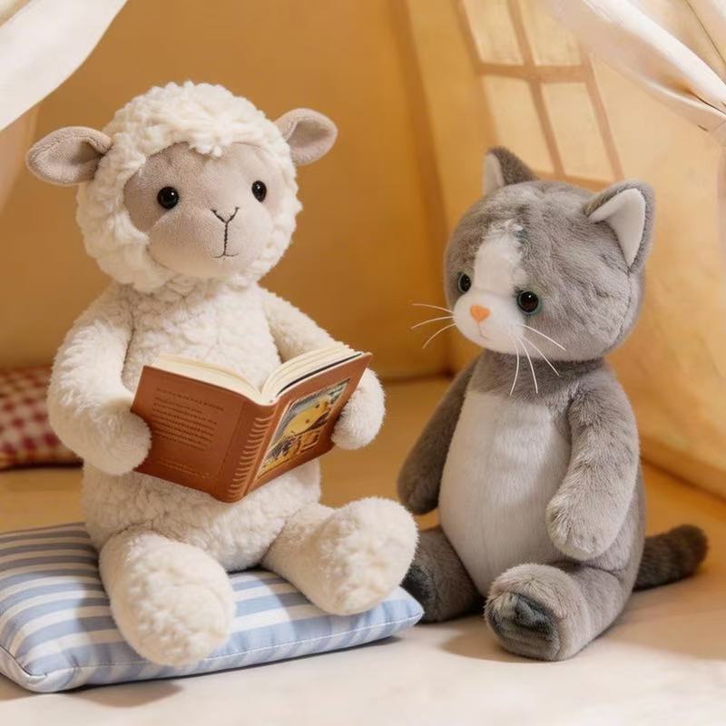 The Latest Cute Lamb Cat Doll Kawaii Stuffed Plush Toy Figure Doll Cartoon Anime Cute Pillow Children's Birthday Holiday Gift
