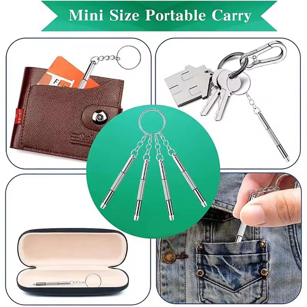 Steel Glasses Screwdriver, Keychain Watch Repair Kit, Portable Hand Tools, Precision Screwdriver Tools