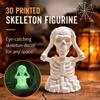 Compact 3D Printed Skull Novelty Luminous Tabletop Statue Halloween Skeleton Figurine  Showcase