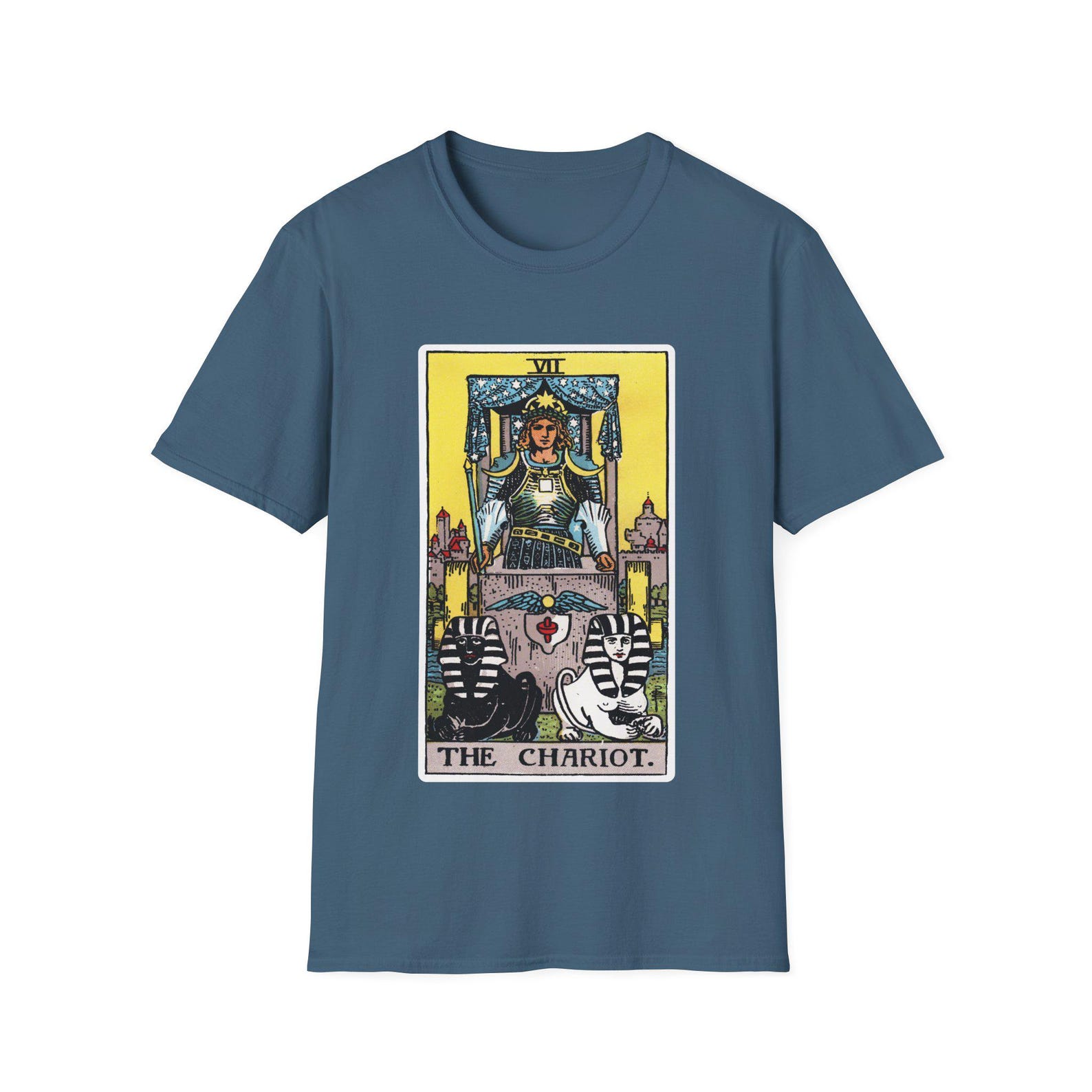 The Chariot Tarot Card T-Shirt | Occult, Esoteric Tarot Illustration 3XL
