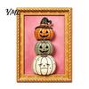 Metal Cabinet Ornaments Halloween Pumpkin Frame Refrigerator Magnet, Vintage Ghost Fridge Waterproof Magnets Whiteboard Decorative Magnet for Holiday