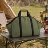 Folding Firewood Bag with a Broad Opening and Reinforced Handles for Hearth, Fire Pit, Camping, and Cabin Wood Transport
