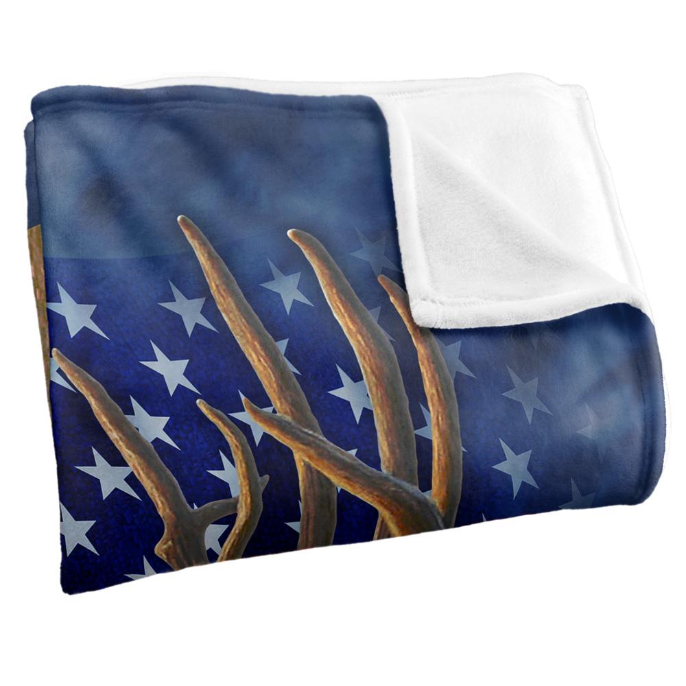 JQ Licensing Lz-Jp Silky American Flag Deer Supersoft Blanket