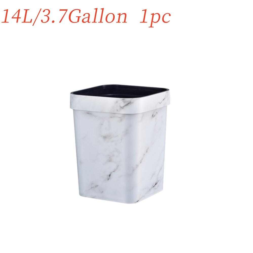 Imitation Wood Grain Marble Garbage Bin 12/14 L Waterproof Plastic Trash Can For Kitchen Living Room Bathroom Waste Paper Basket