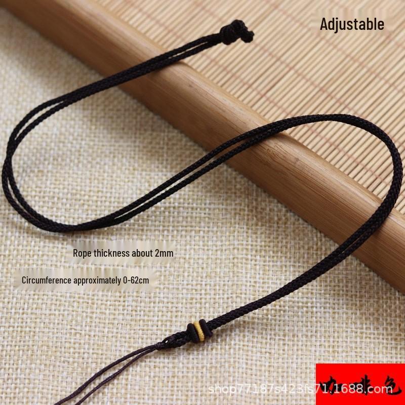 Adjustable Multi-Color Hand-Woven Jade Pendant Necklace Cord