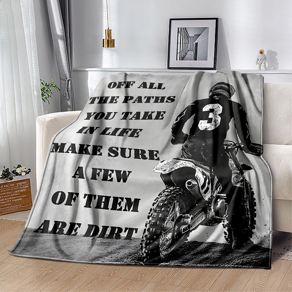 Motocross Adventure Sport Flanelldecke - Weich und geeignet für Sofas, Betten, Büros, Reisen, alle Jahreszeiten und das beste Geschenk für die Feiertage.