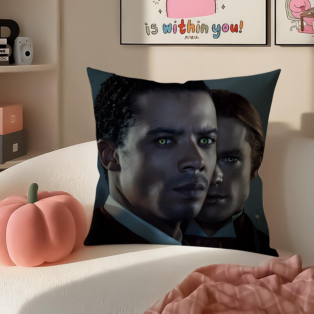 Romantic Tragic Film IInterview with the Vampire Cushion Cover Pillowcase Short Plush Invisible Zipper Room Sofa Cushion Cover