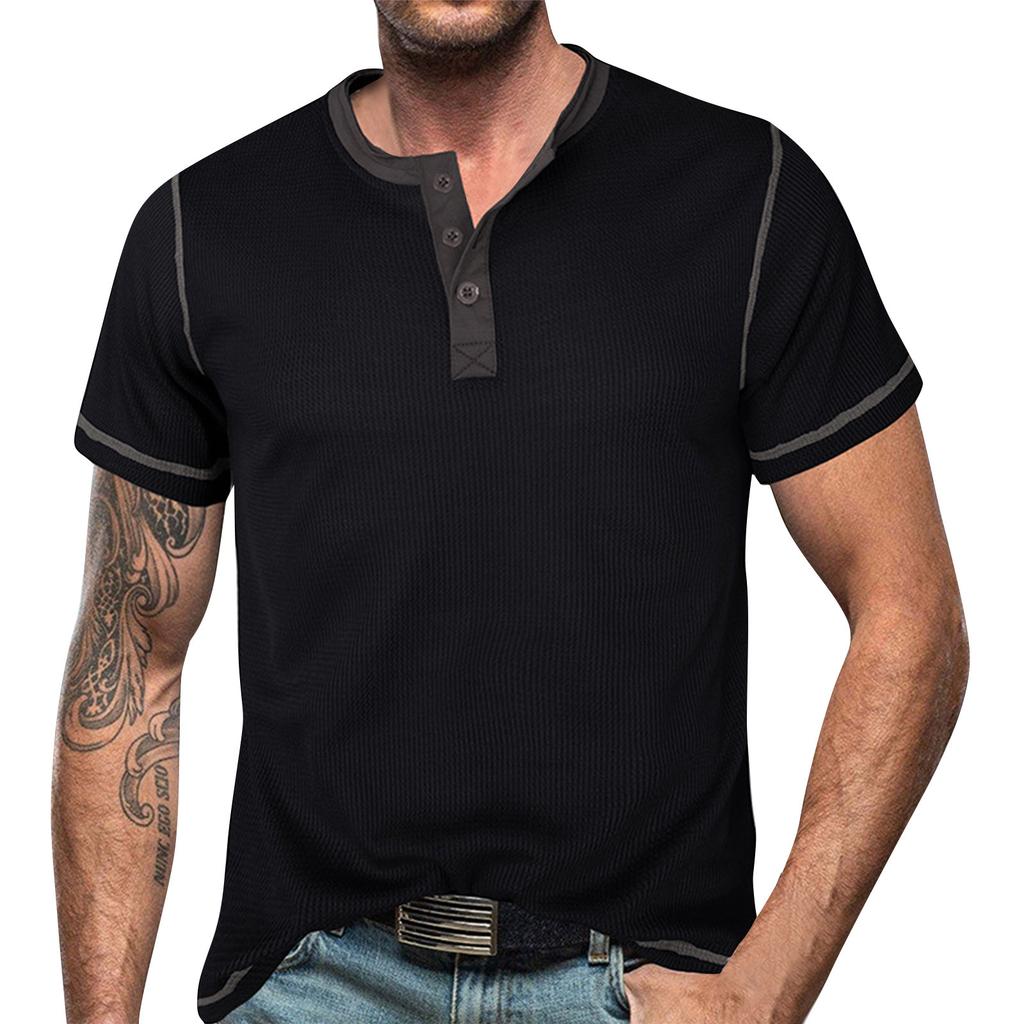 Men'S Short Sleeved Men'S T-Shirt Fashion Casual Color Matching T-Shirt