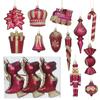Shatterproof Christmas Cane Candy Ornaments Rose Red Merry Christmas Decor  Wedding Party