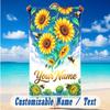 Floral Garden Theme Beach Towel Personalized Custom Name & Text Soft Quick Dry Beach Towel for Swimming Travel