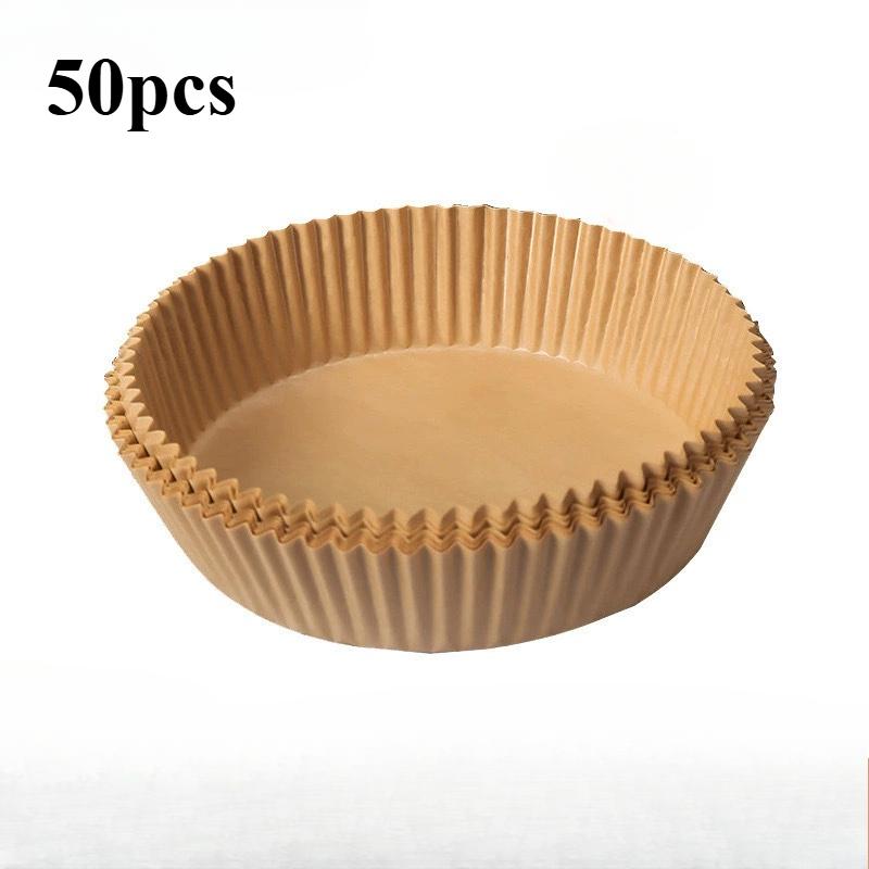 50/100Pcs Air Fryer Disposable Paper Liner Non-Stick Barbecue Plate Round Oven Pan Pad  for Air Fryer Micro-Wave